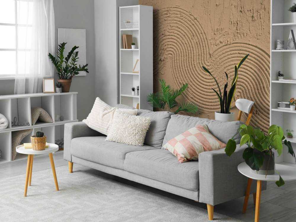 Texturierter Zen-Garten in Braun