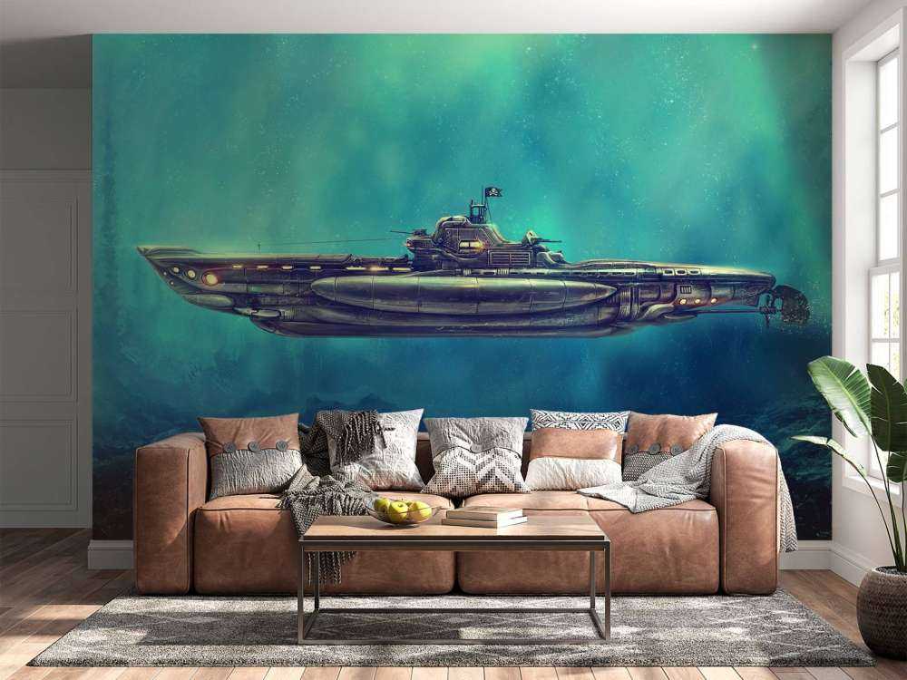 Piraten-U-Boot in der Unterwasserwelt