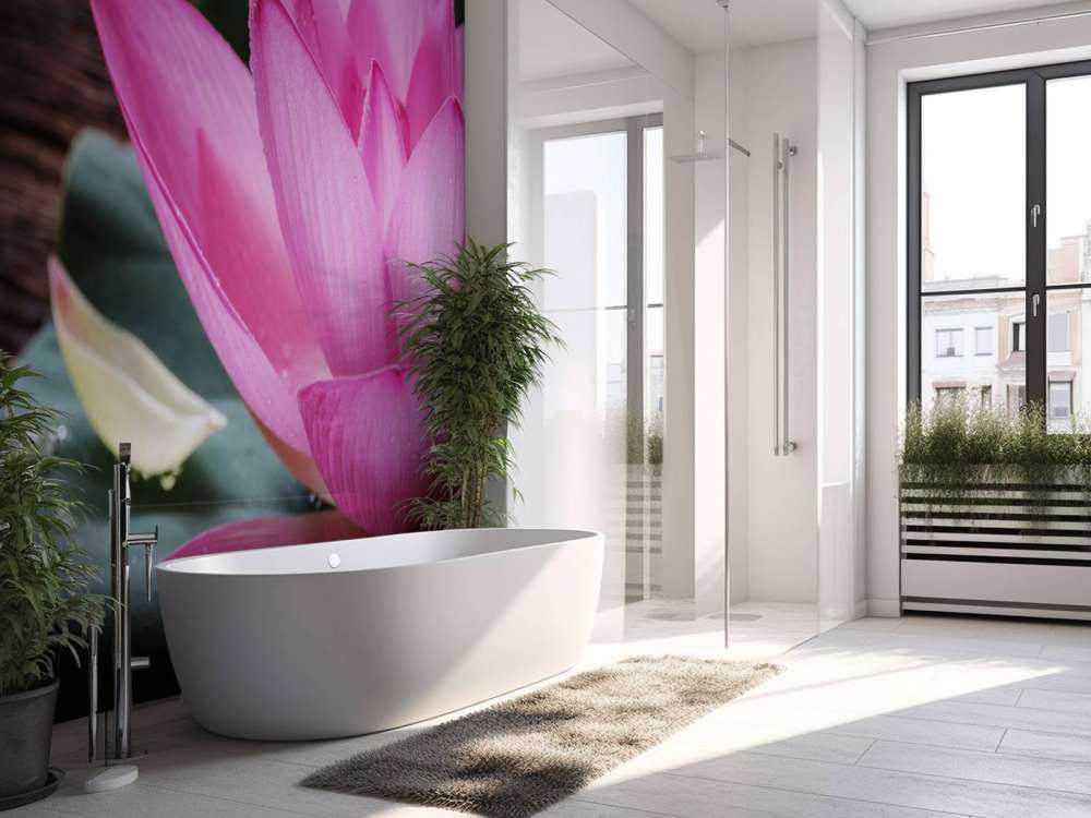 Nahaufnahme von rosa Lotus