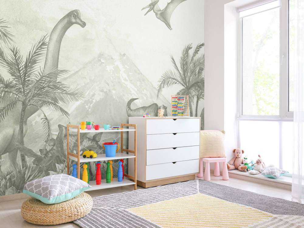 Verschiedene Dinosaurier in grün