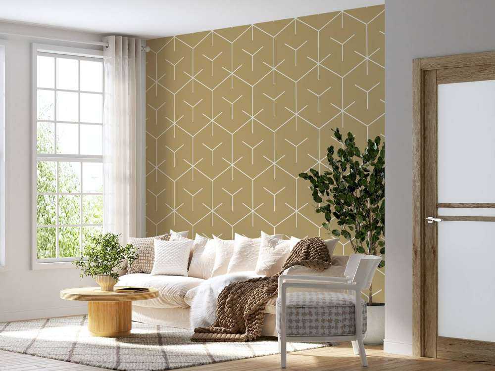 Geometrische Sechsecke, gold