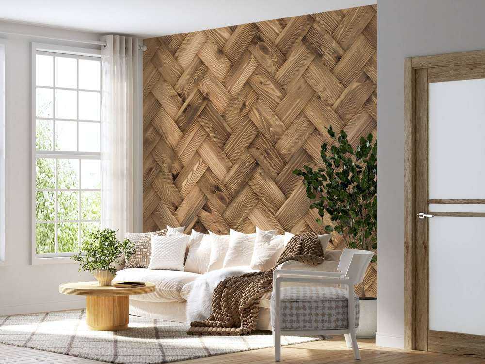 Natürliches Fischgrätenmuster aus Holz