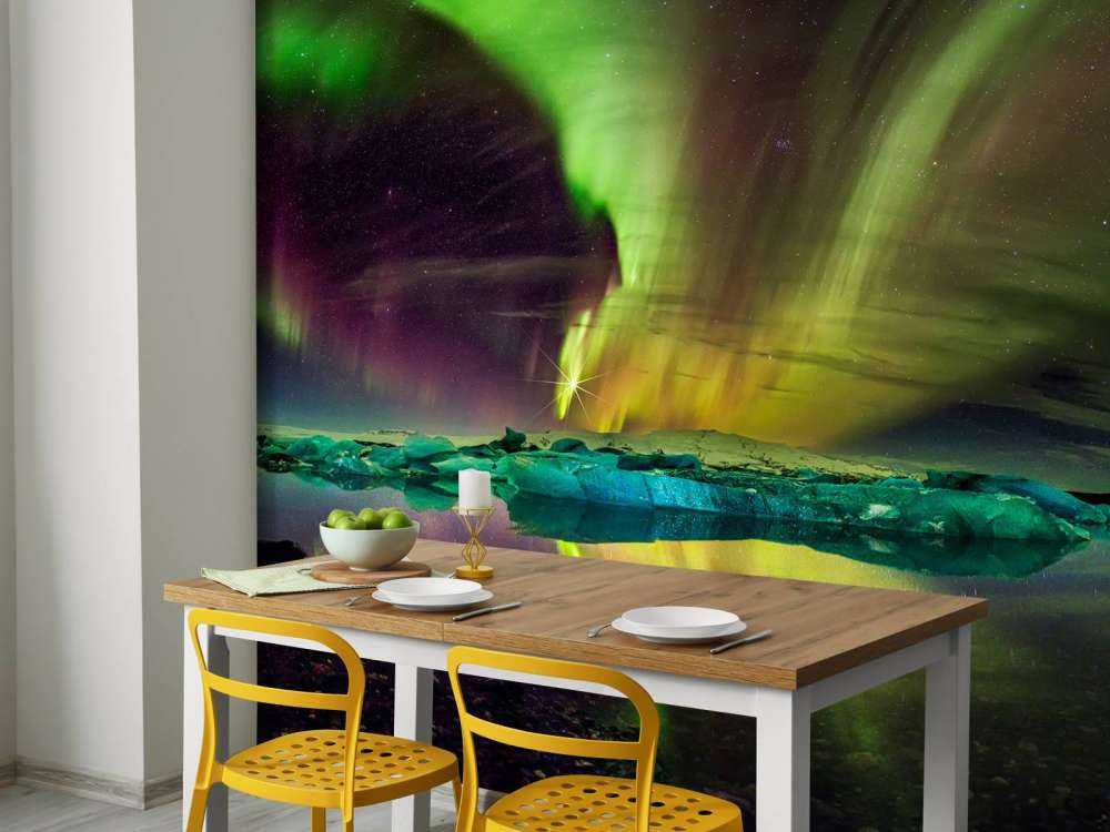 Nordlicht in Jökulsárlón