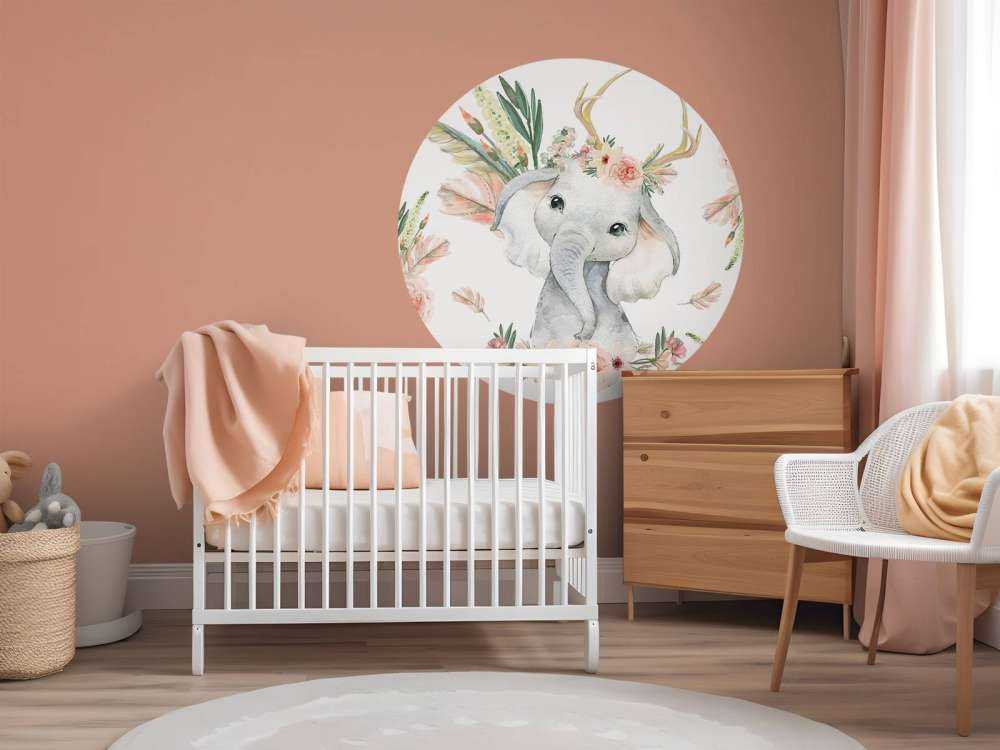 Elefantenbaby rosa Blumen