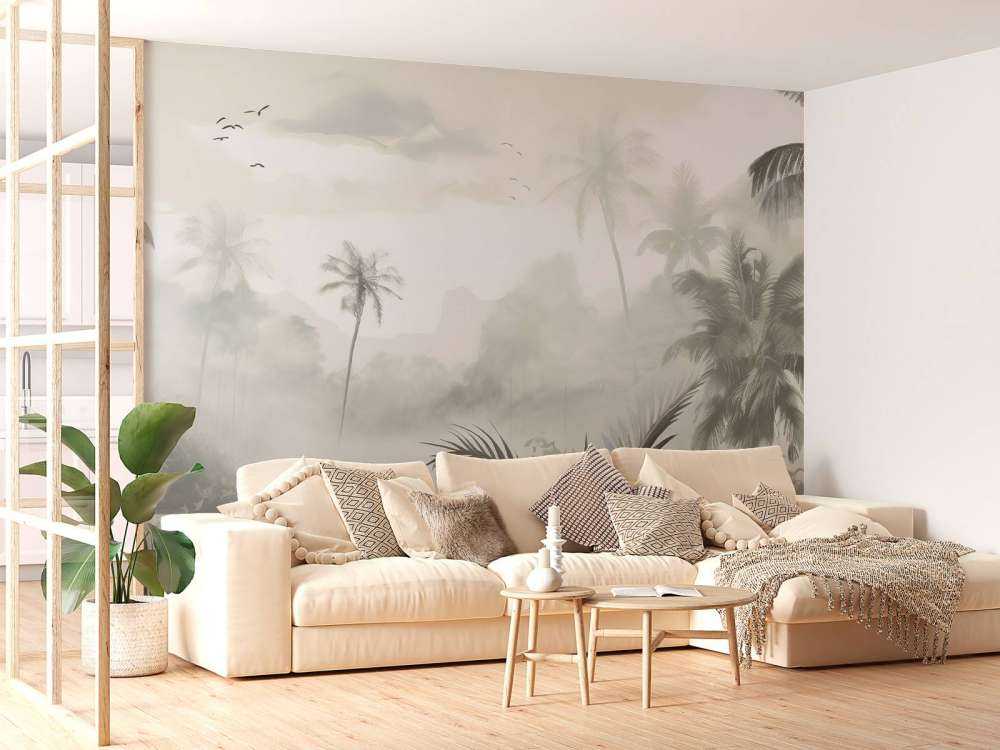 Nebelige Palmenhorizont