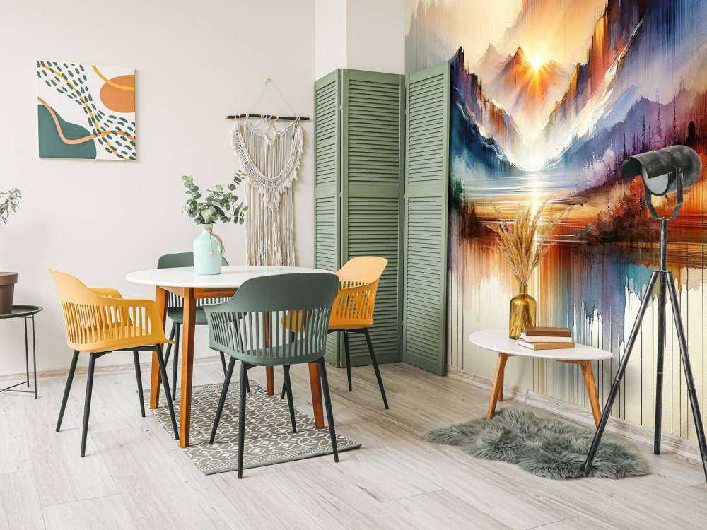 Aquarell Abstrakte Berglandschaft