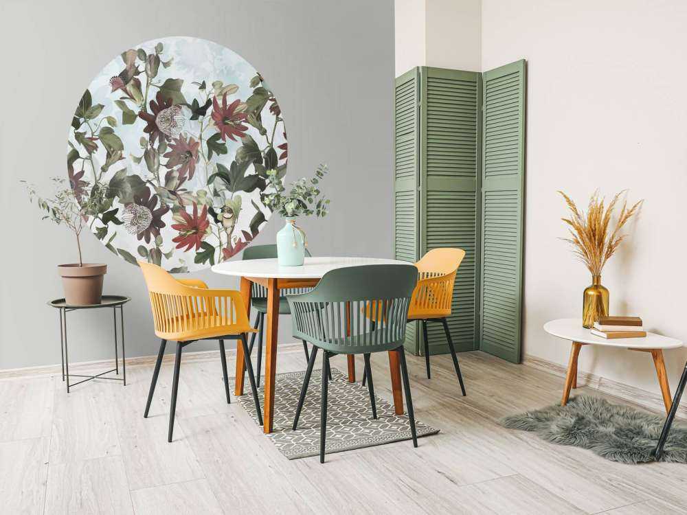 Sieben Vögel im verzauberten Laub - Sanftes Blau