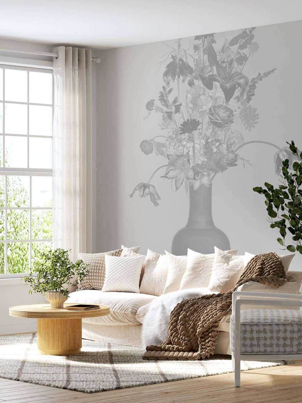 Königliche Blumen Bouquet schwarz und weiß