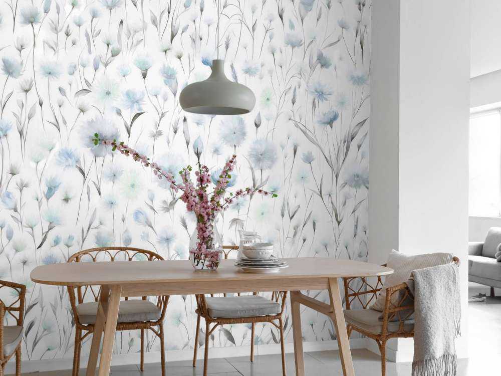 Kornblumen und Feldgräser Blau