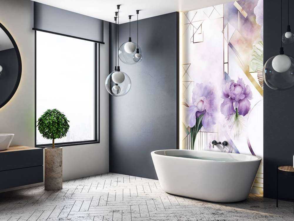 Aquarellgeometrie Lila