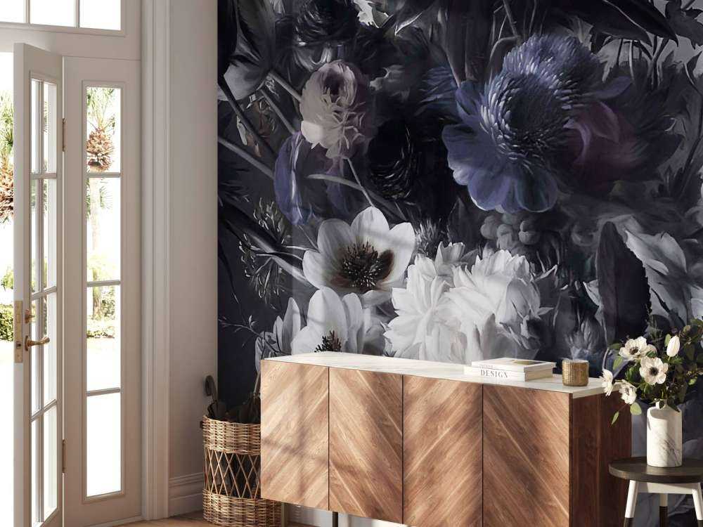 Großer Strauß mit Anemonen Blau