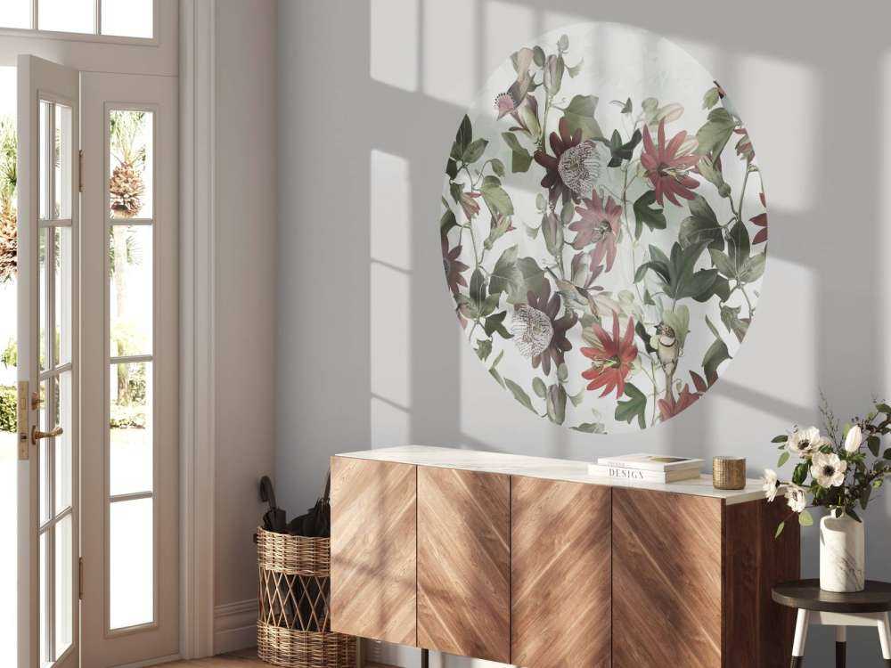 Sieben Vögel im verzauberten Laub - Pastellgrün