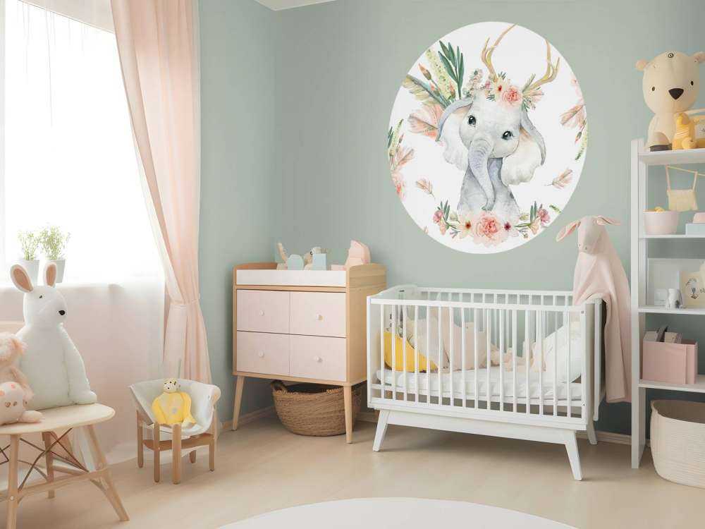 Elefantenbaby rosa Blumen