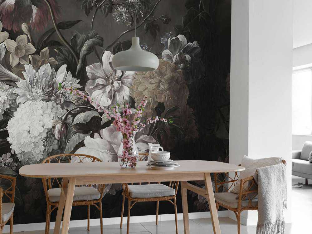 Strauß mit Mohn und Krokussen