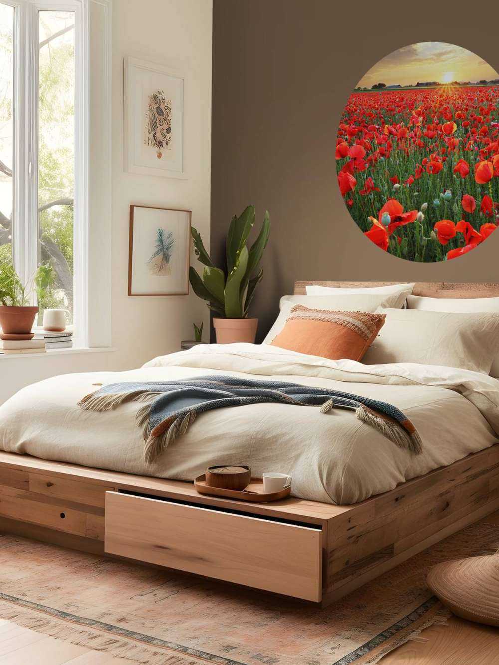 Mohnblumen bei Sonnenuntergang