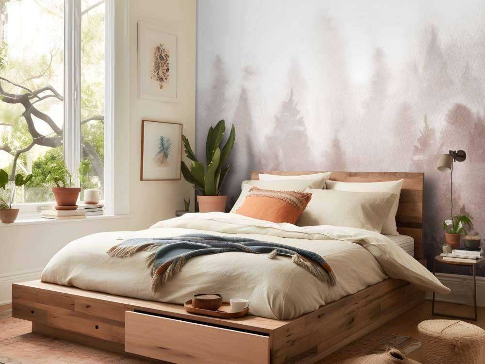 Wald mit Aquarellfarbe gemacht