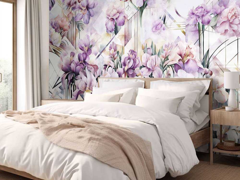 Riesige Aquarell-Iris lila