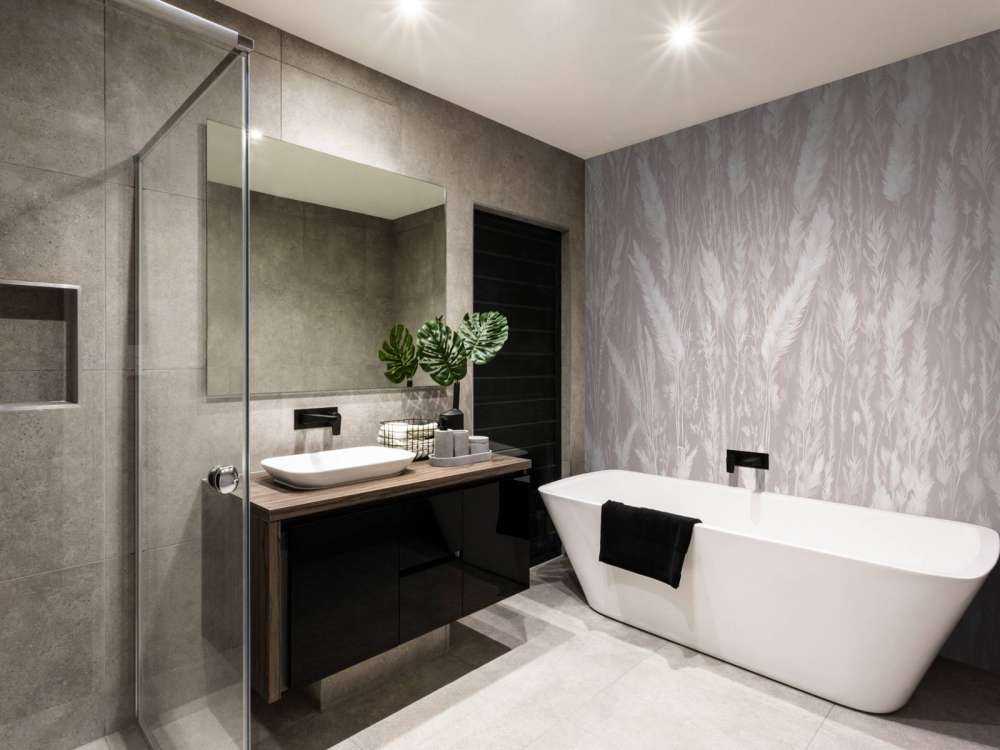 Wand von Feldgräsern - taupe