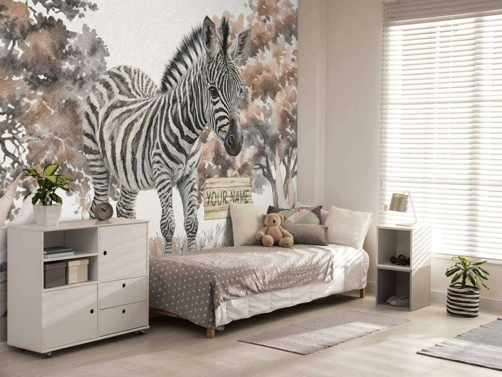 Junges Zebra in der Natur taupe