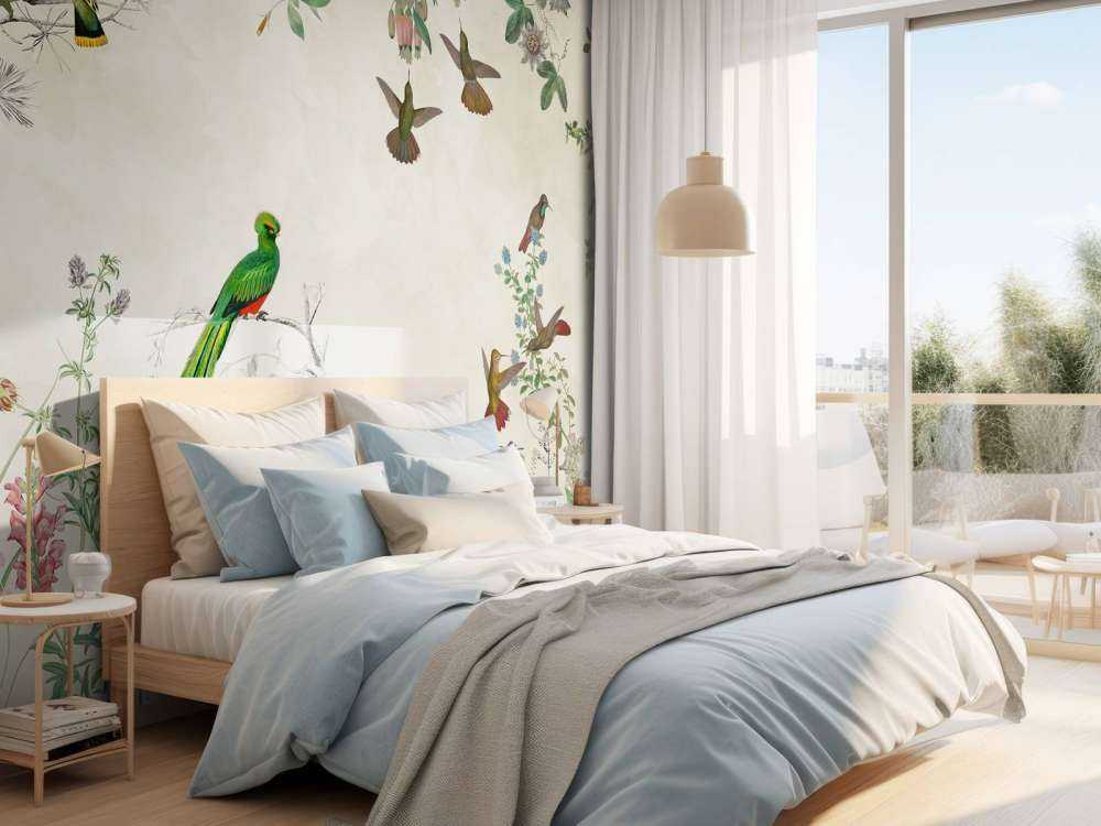 Felder bunter Vögel