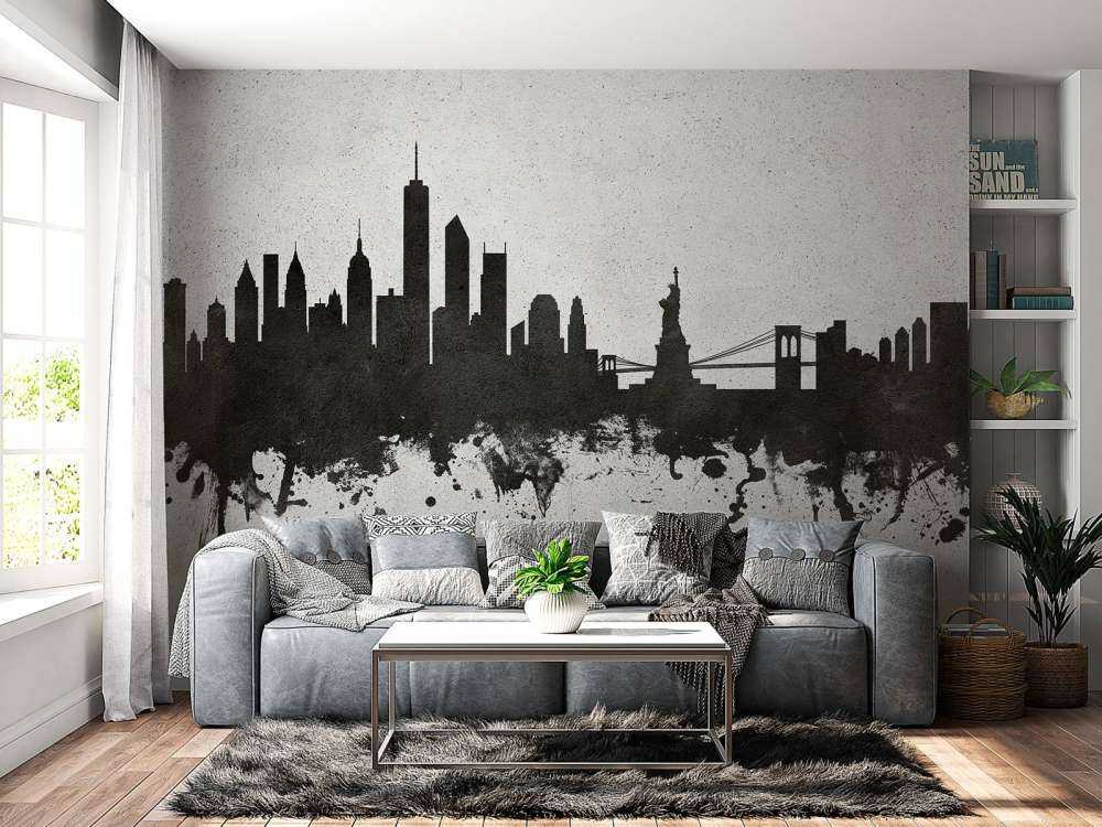 Aquarell-Skyline, New York