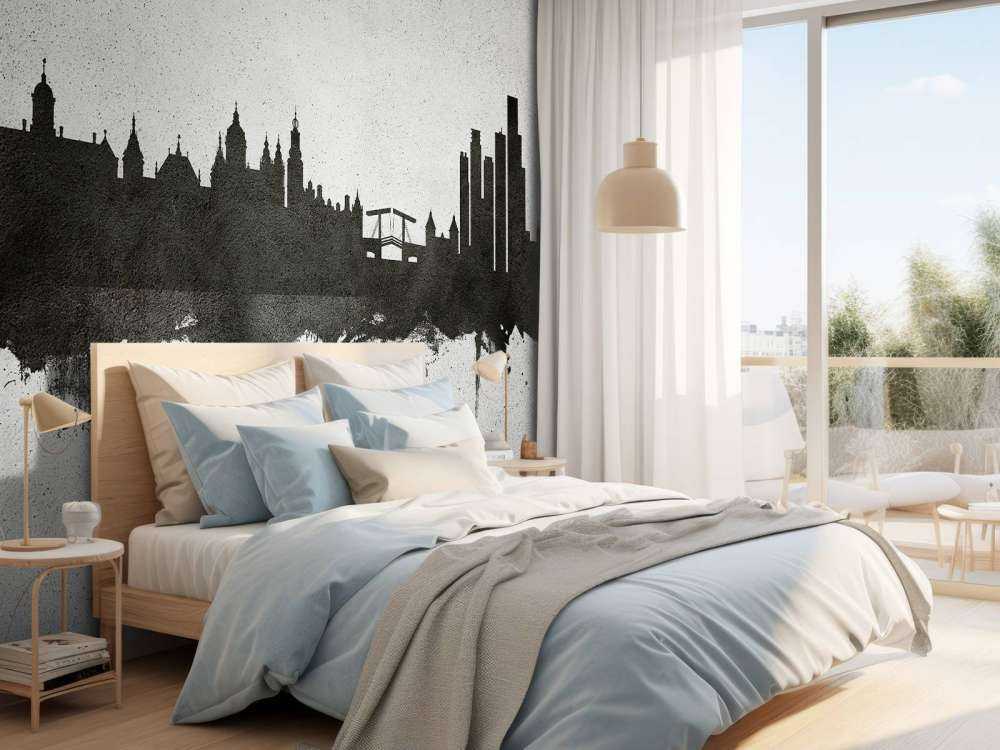 Aquarell-Skyline, Amsterdam