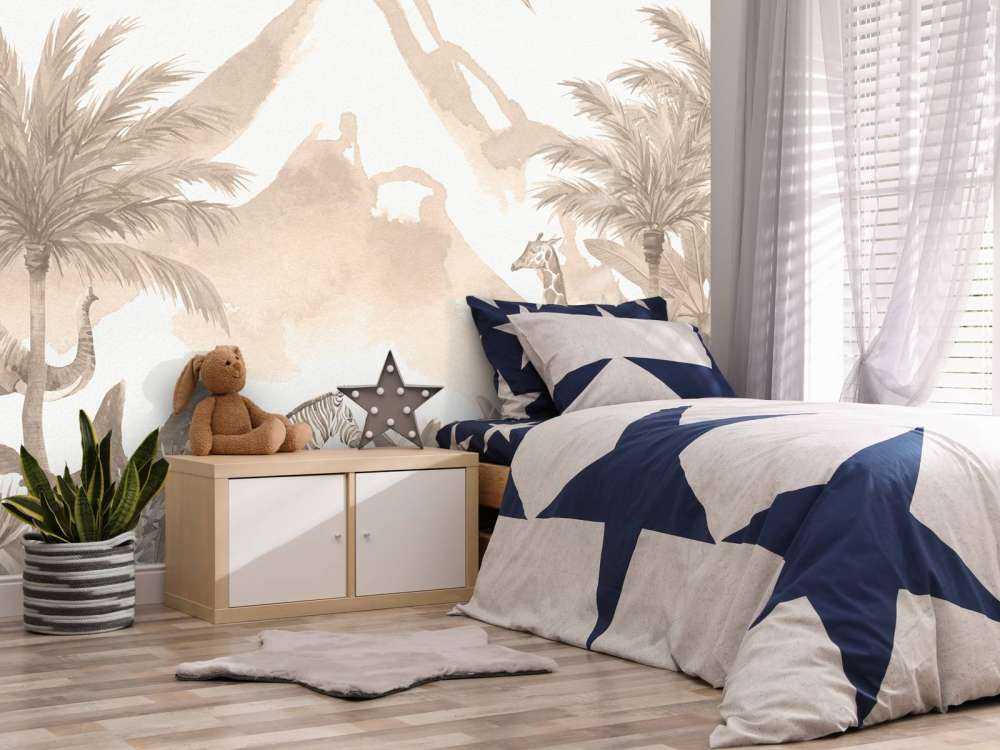 Dschungeltiere in Taupe