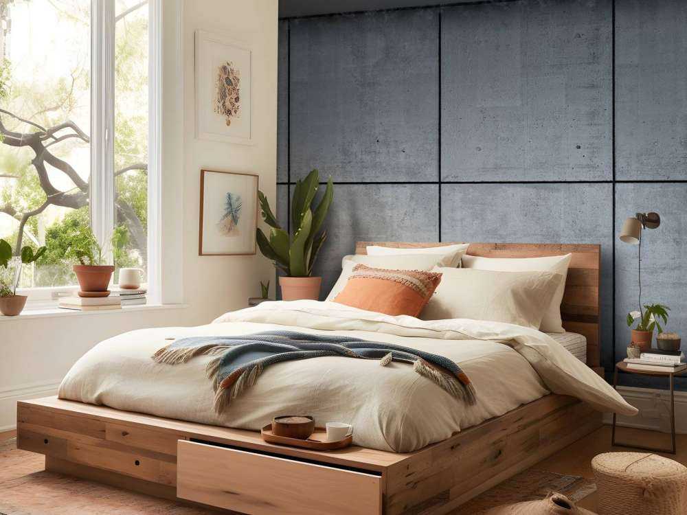 Betonwand mit Boxsack