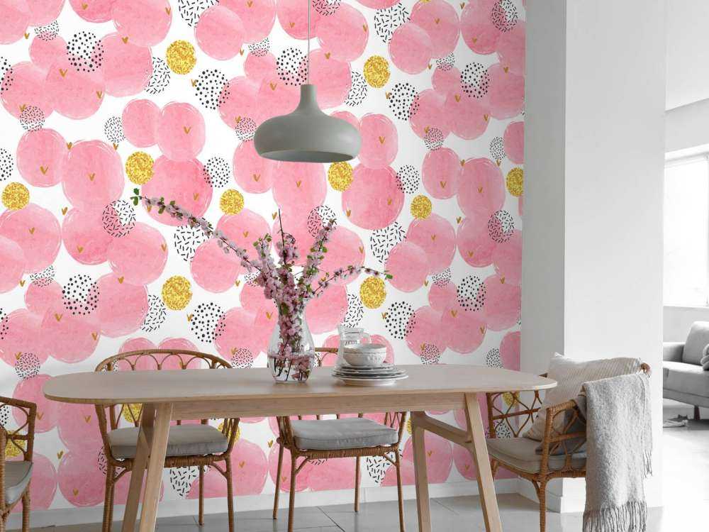 Rosa und goldene Kreise