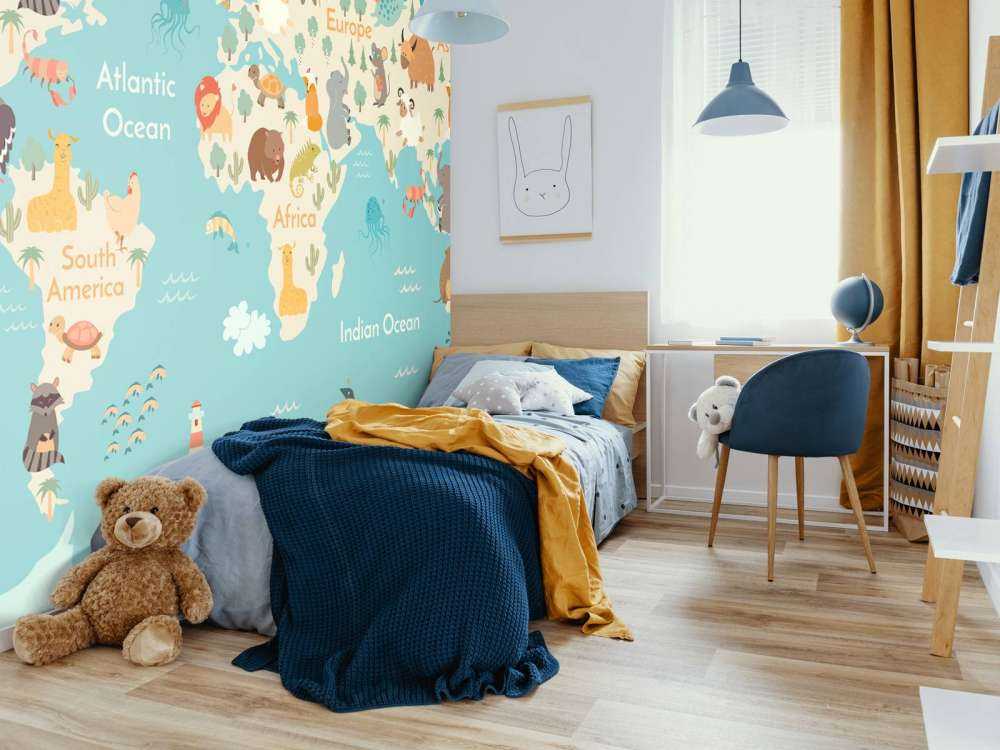 Weltkarte mit Tieren