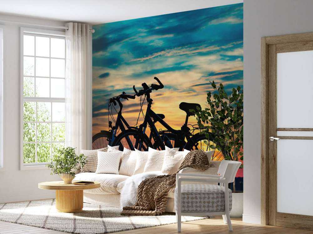 Radfahren bei Sonnenuntergang