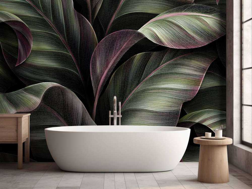 Blätter mit dunklem Hintergrund