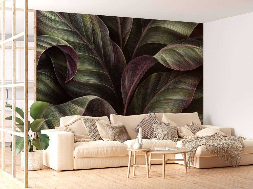 Blätter mit dunklem Hintergrund