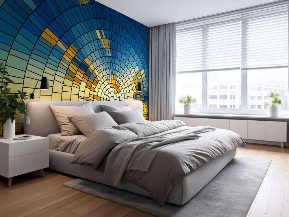 Sonnenuntergang über einer Wiese