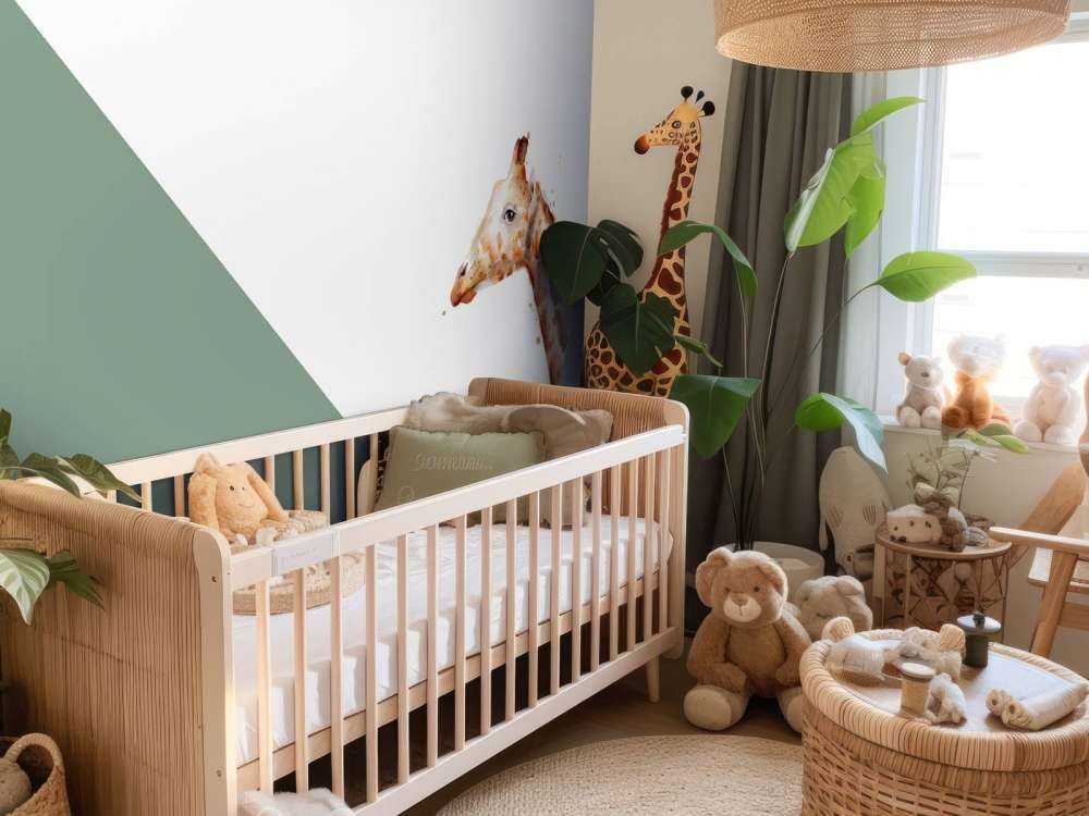 Grüne Dreiecke mit Giraffe