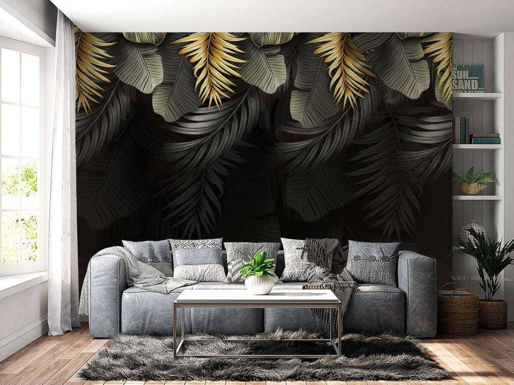 Blätter auf dunklem Hintergrund