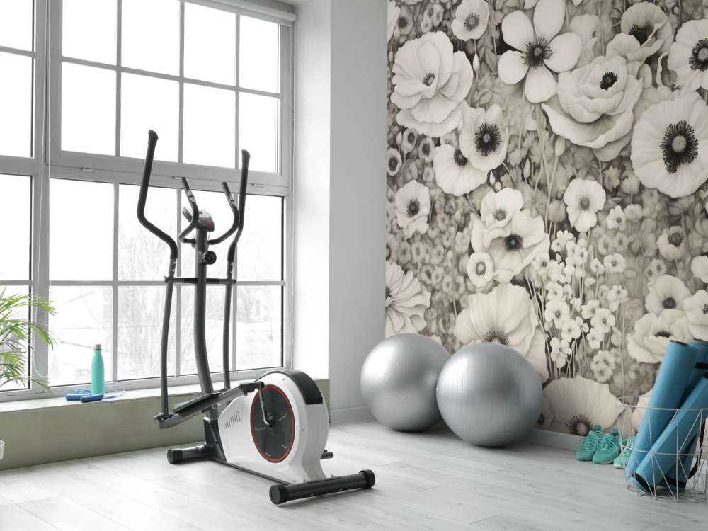 Mohnmärchen Monochrom Dunkelgrün