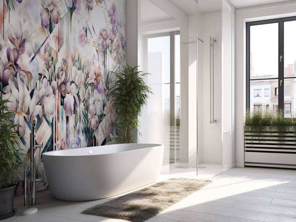 Riesige Aquarell-Iris in Pink