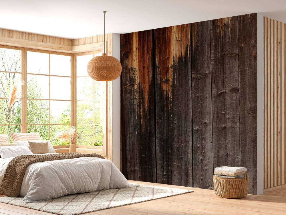 Schwarz gebranntes Holz