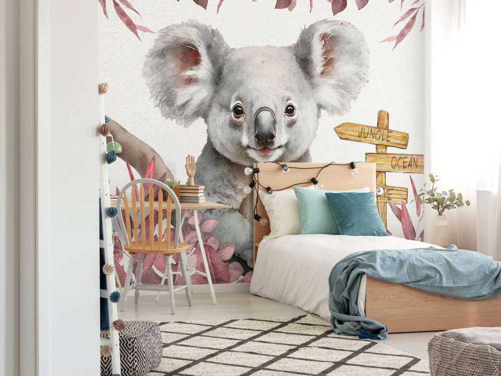 Baby-Koala im Dschungel rosa