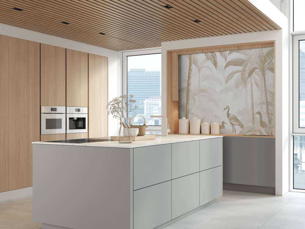 Verborgener Dschungel mit Ibis, taupe