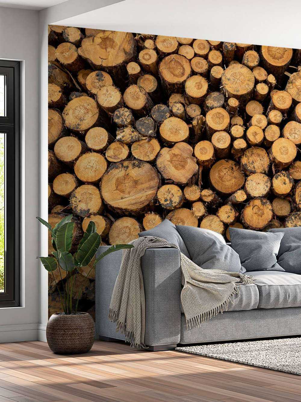 Stapel von Baumstämmen