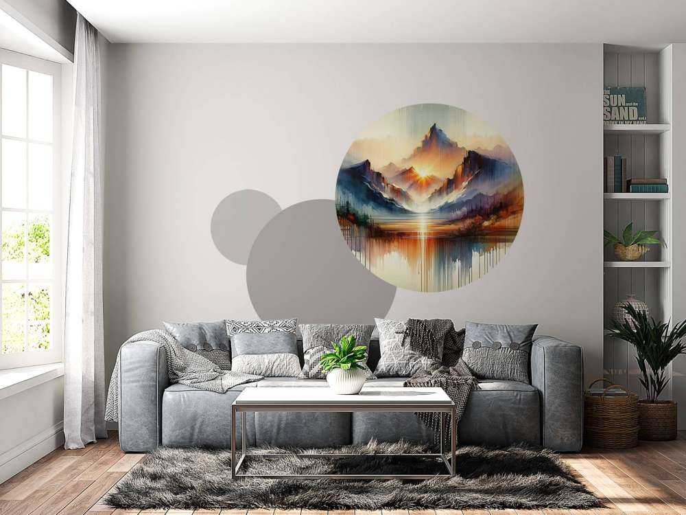 Aquarell Abstrakte Berglandschaft