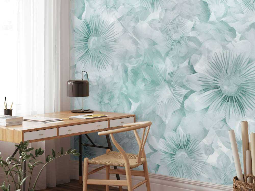 Botanische Aquarell-Eleganz Eisiges Minzgrün