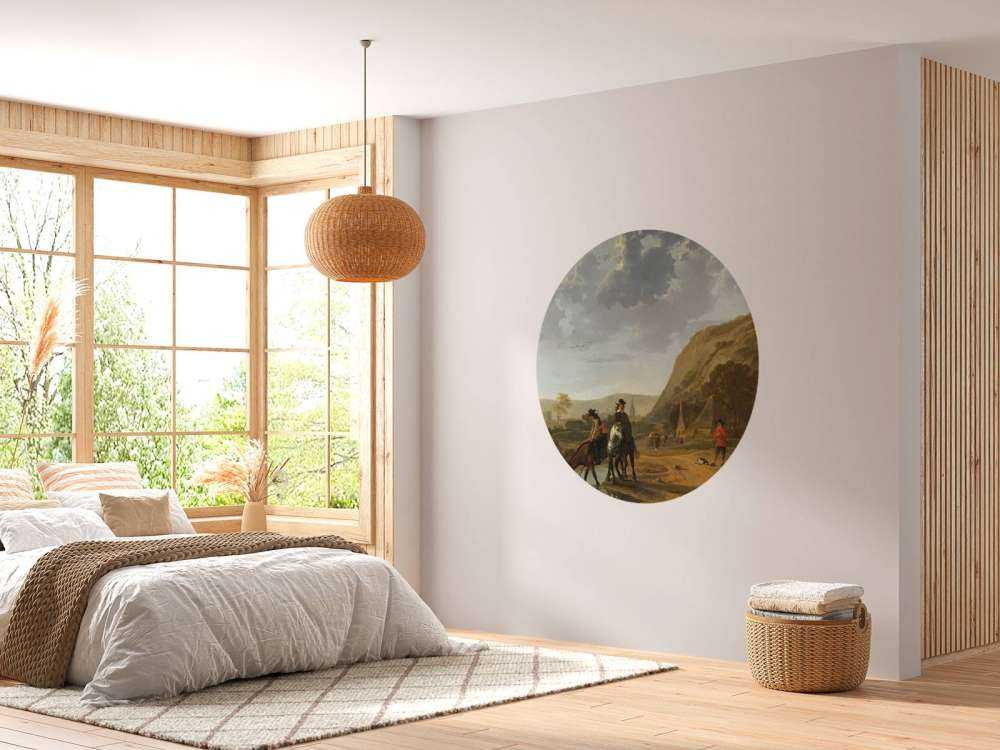 Flusslandschaft mit Reitern