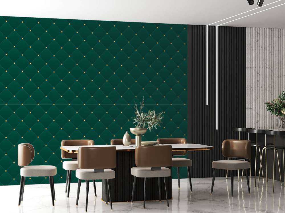 Dunkelgrünes Chesterfield-Muster