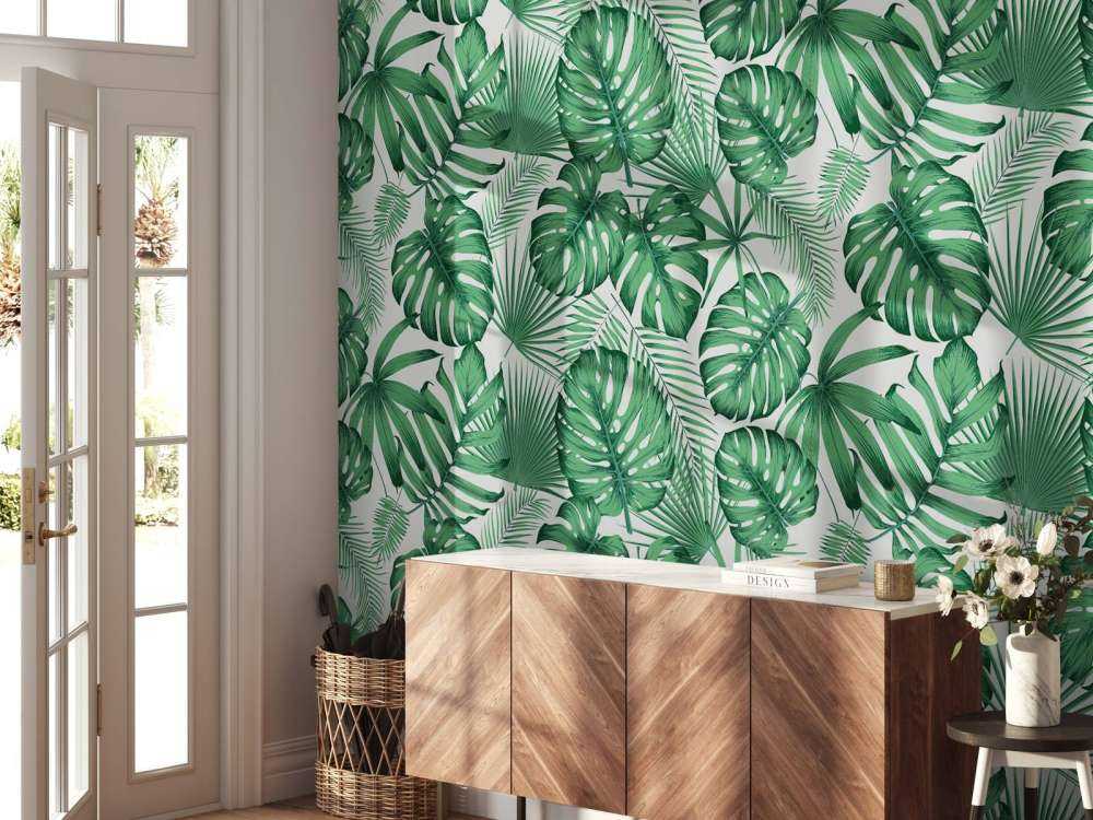 Tropische Blätter, grün