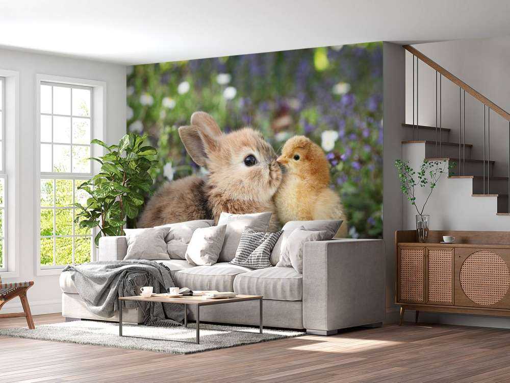 Kaninchen und Küken