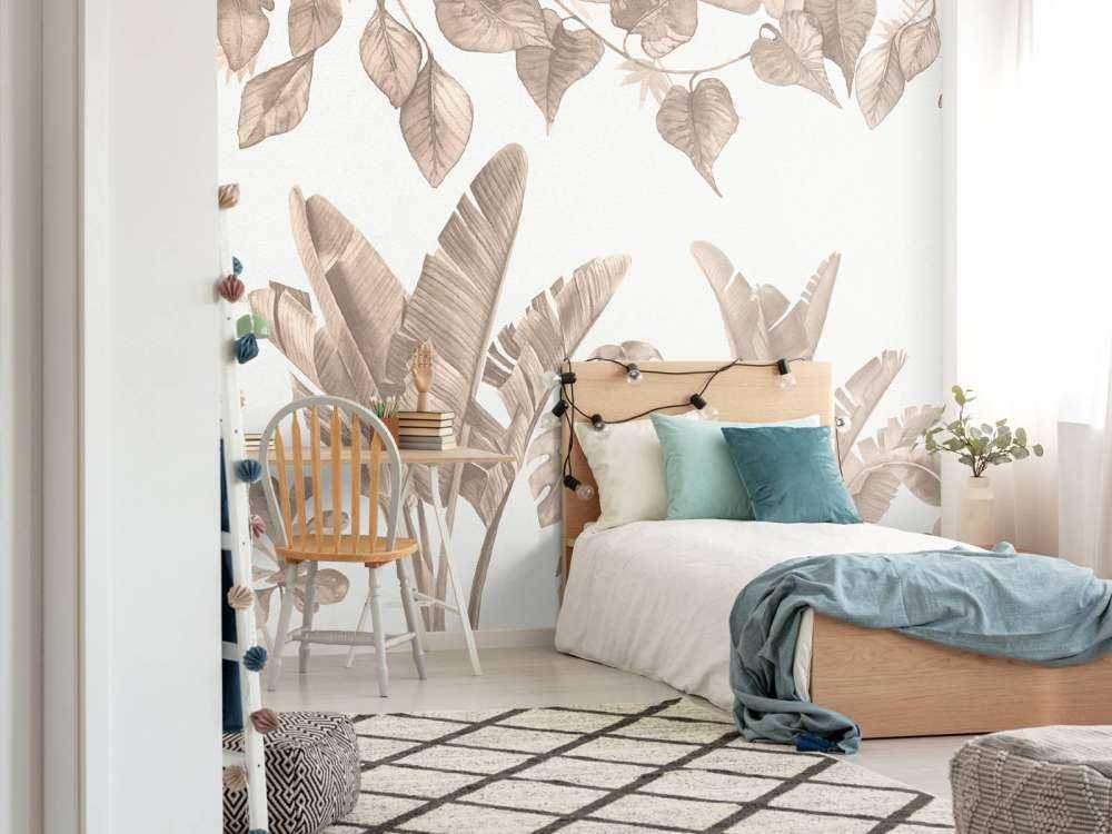 Dschungelblätter in Taupe