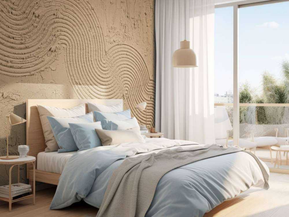 Texturierter Zen-Garten in Braun